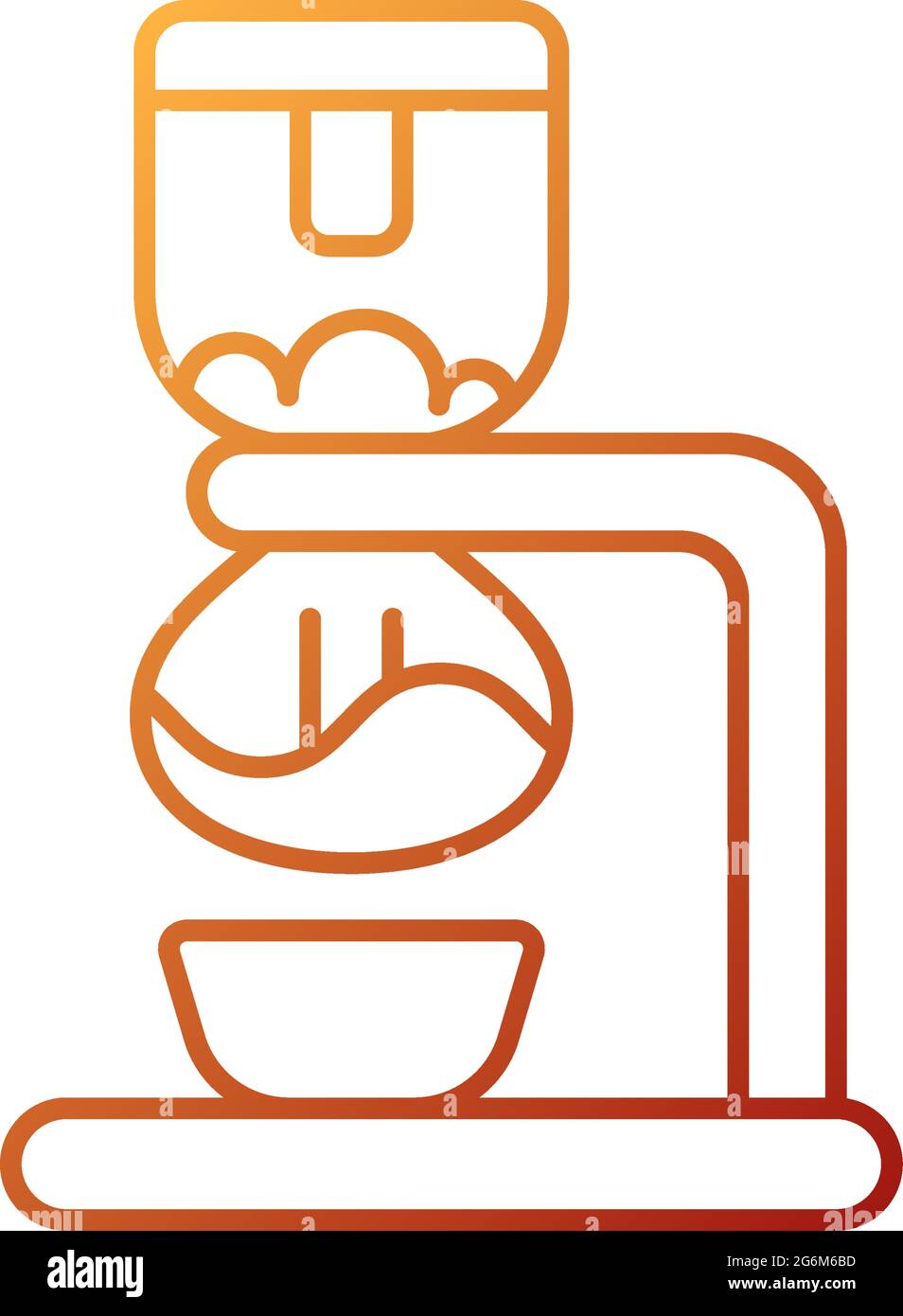 Syphon coffee maker gradient linear vector icon Stock Vector