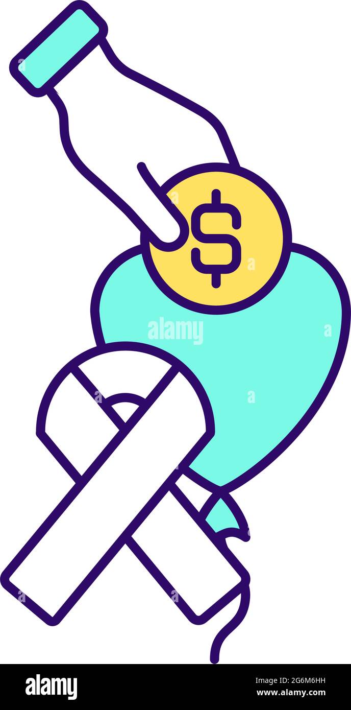Healthcare philanthropy RGB color icon Stock Vector