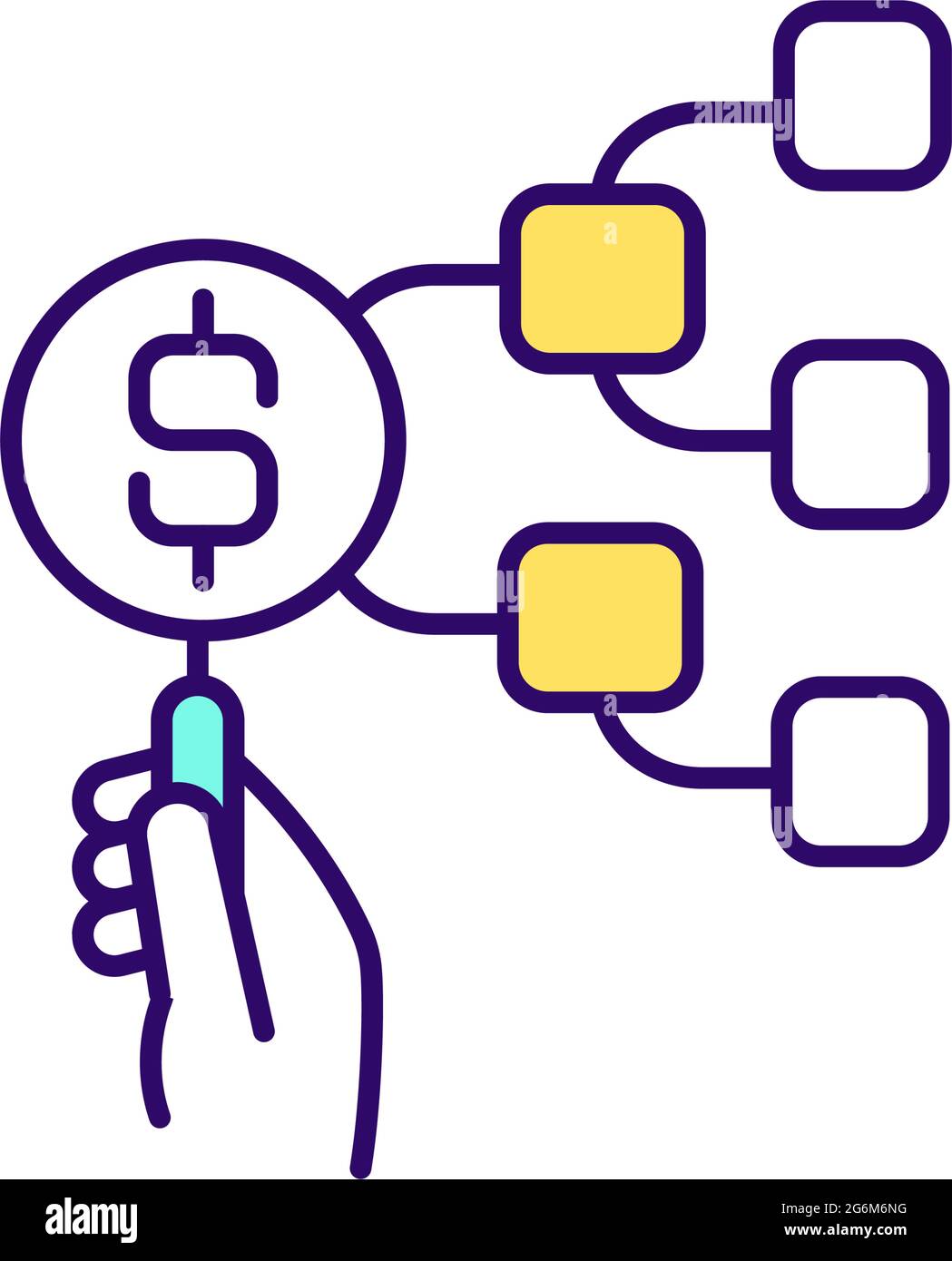Crowdfunding RGB color icon Stock Vector