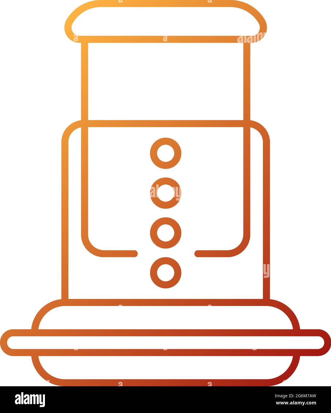 Air pressure coffee plunger gradient linear vector icon Stock Vector