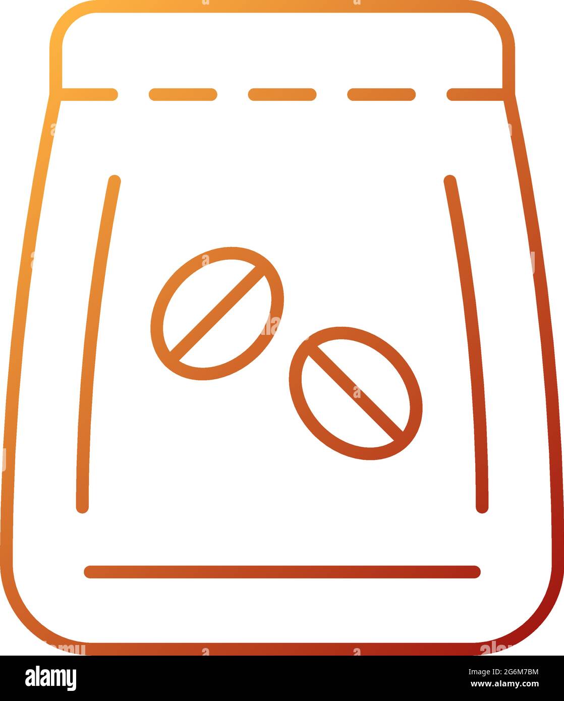 Coffee beans bag gradient linear vector icon Stock Vector