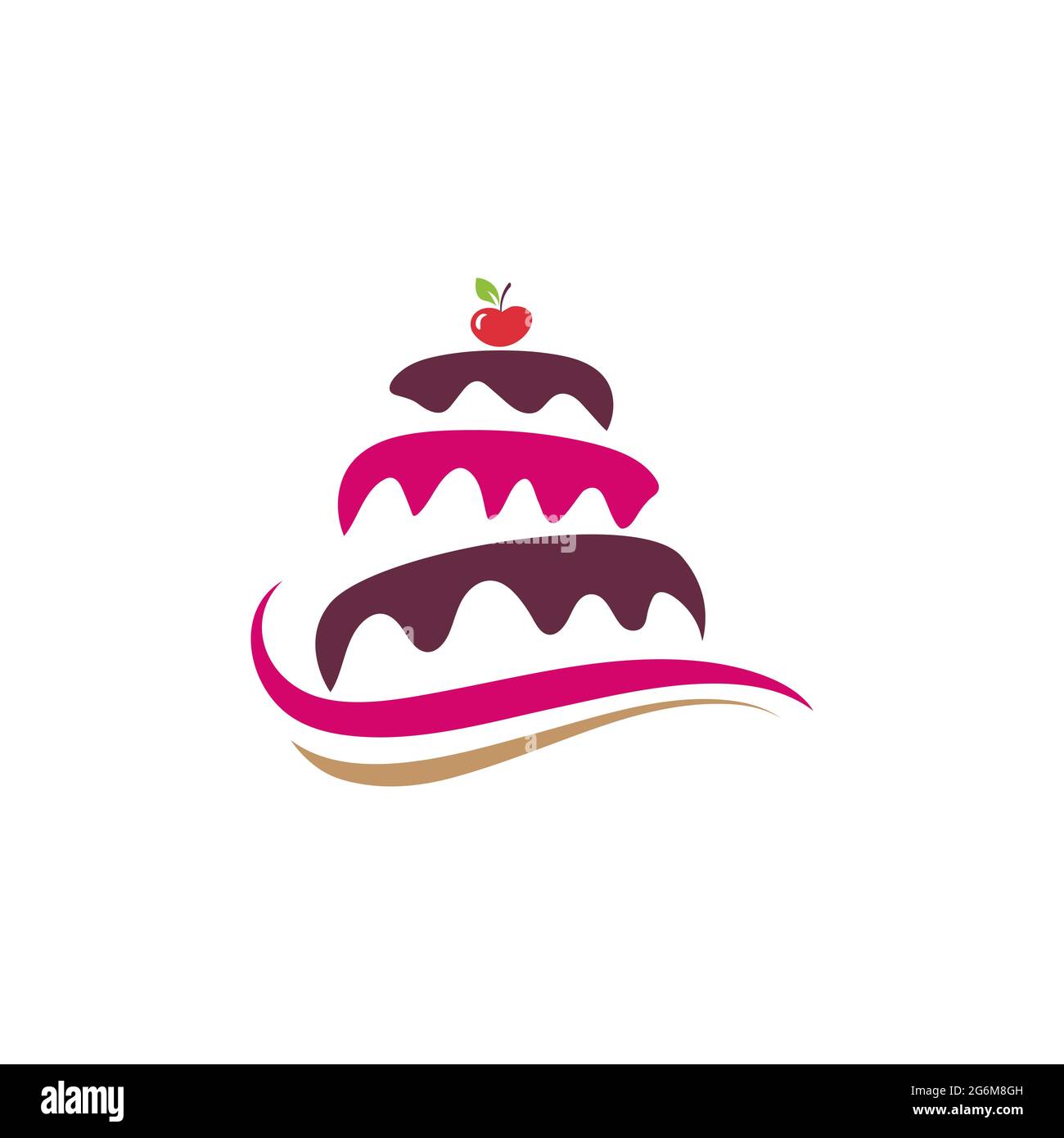 Cake Vector icon design illustration Template Stock Vector