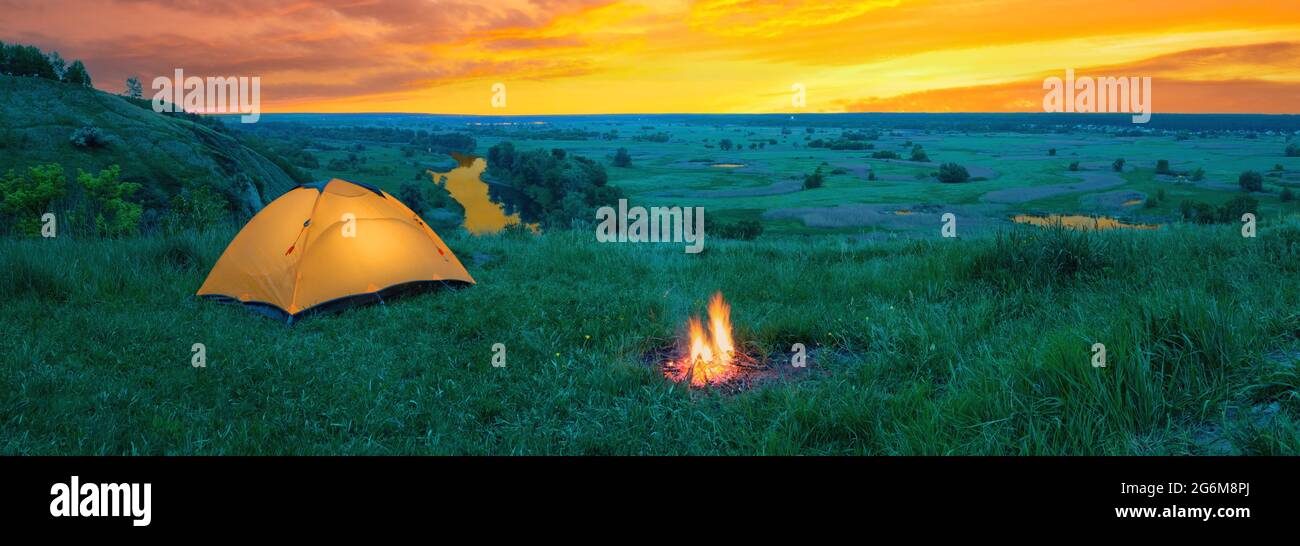Camp tent above the river hi-res stock photography and images - Alamy
