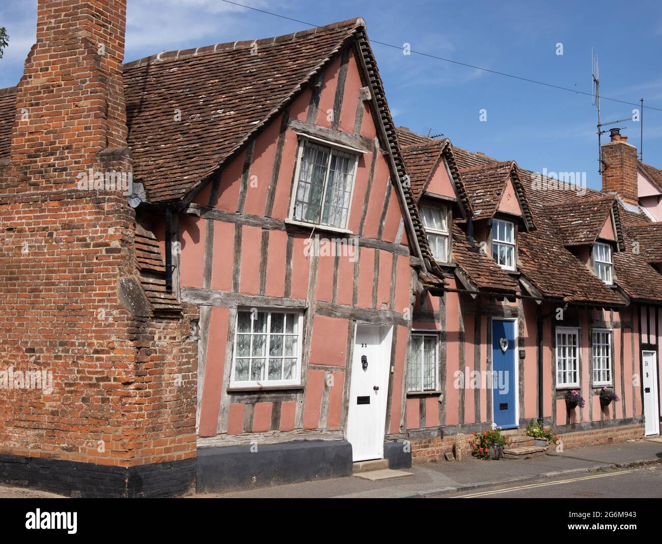 Grand timber framed house on Water Street at Lavenham Suffolk England Stock Photo