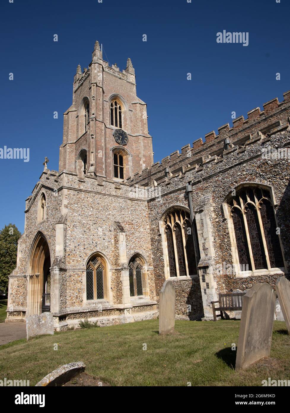 The church and graveyard of St Mary The Virgin, Stoke by Nayland Suffolk England Stock Photo