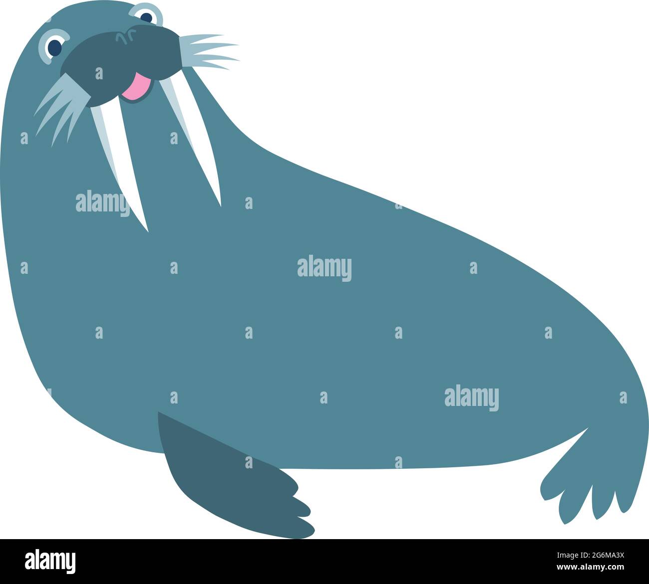 Illustration of a laying walrus Stock Vector