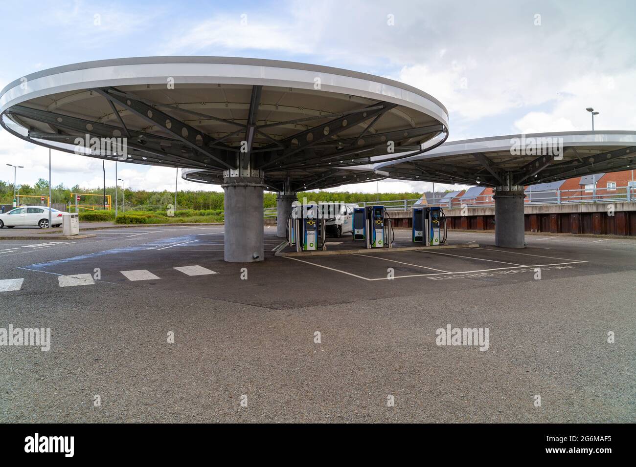 BP EV charging station, Milton Keynes Stock Photo Alamy