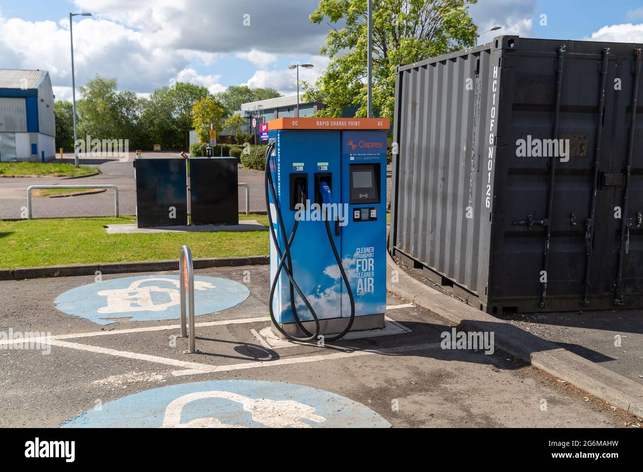 Osprey Rapid EV Charger, Clyde Retail Park, Glasgow Stock Photo Alamy