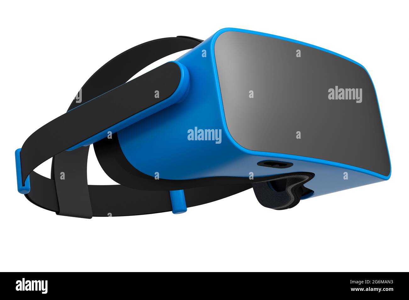 Virtual blue reality glasses isolated on white background. 3d rendering ...