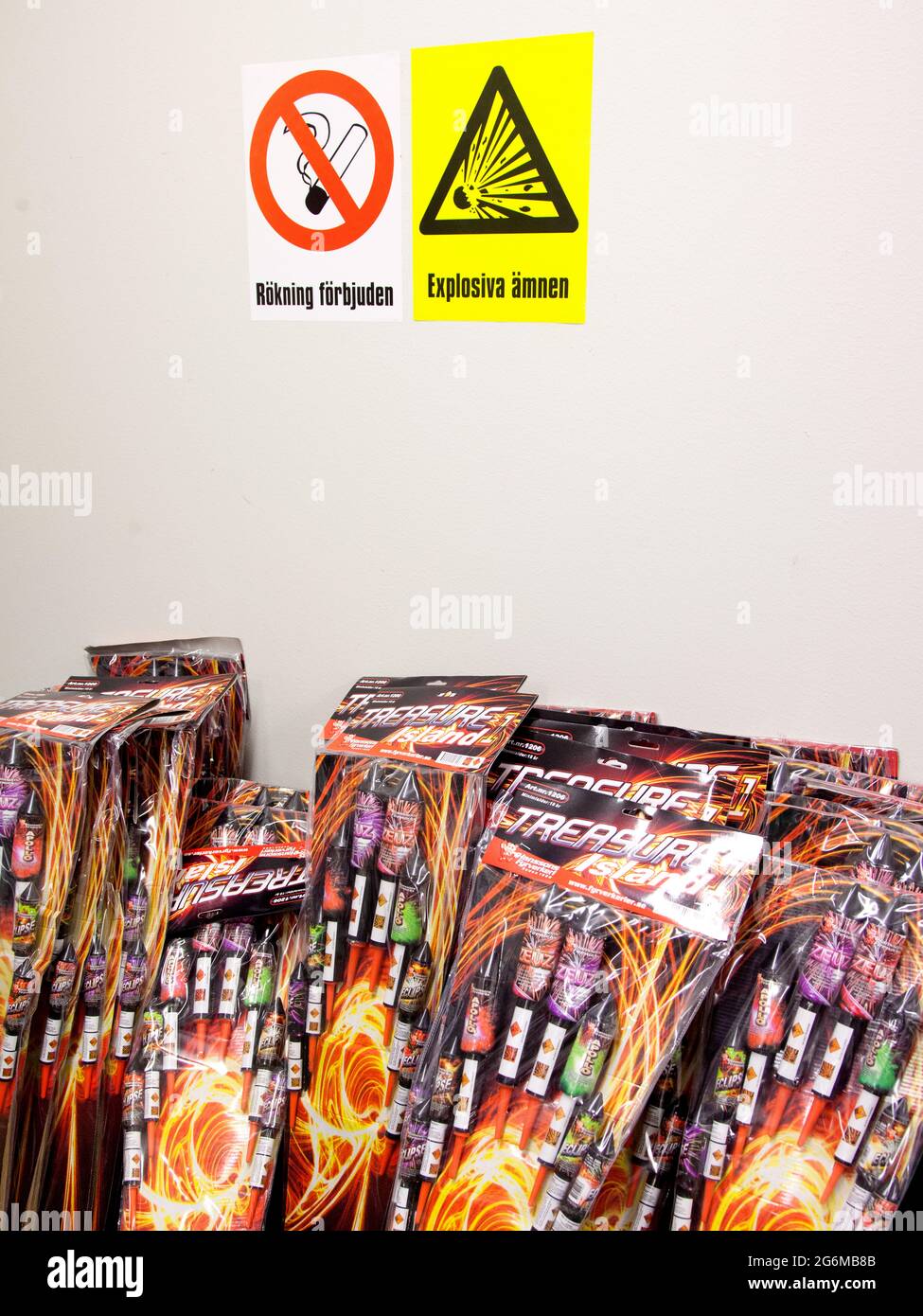 Sales of various types of fireworks. Stock Photo
