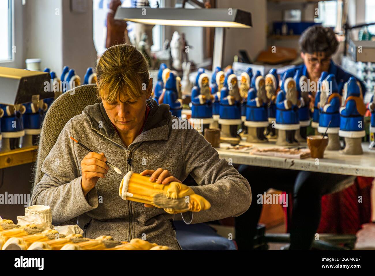 Marolin Manufacture founded by Richard Mahr produces finely detailed Papier-Mache Figurines in Steinach, Germany Stock Photo