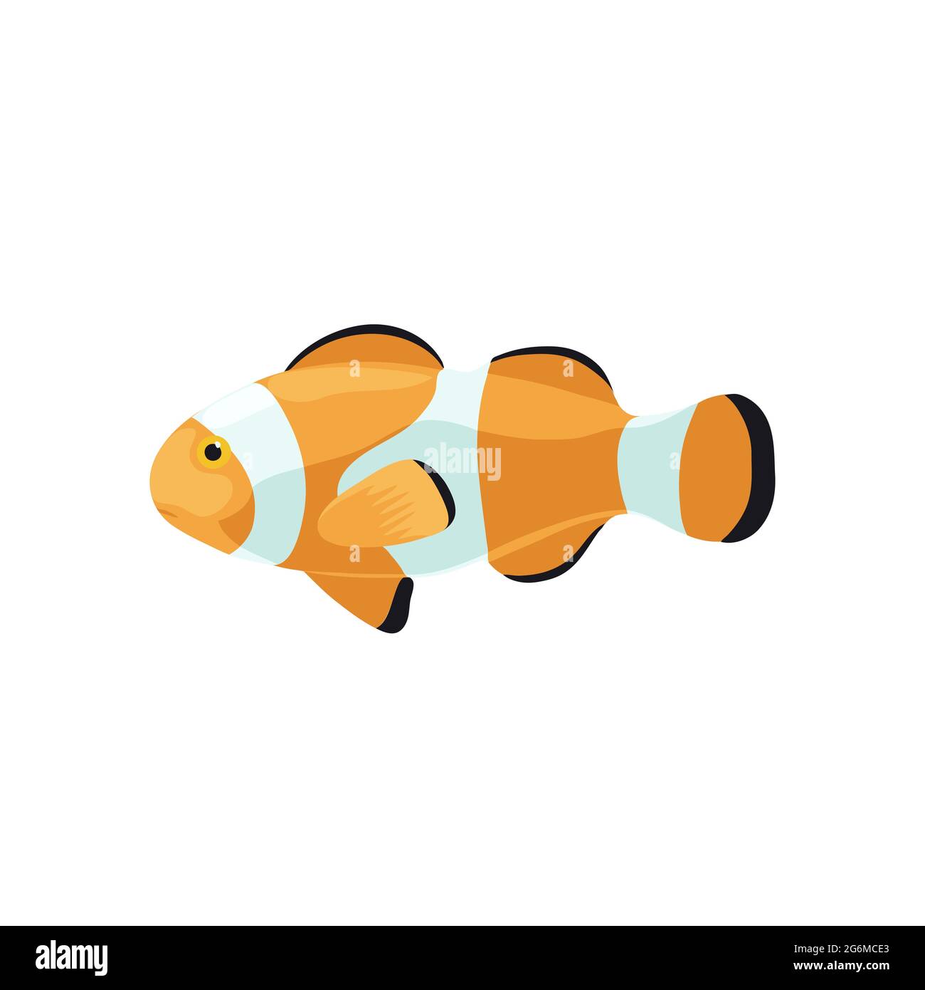 Cartoon illustrations of clown fish isolated on white background. Stock Vector