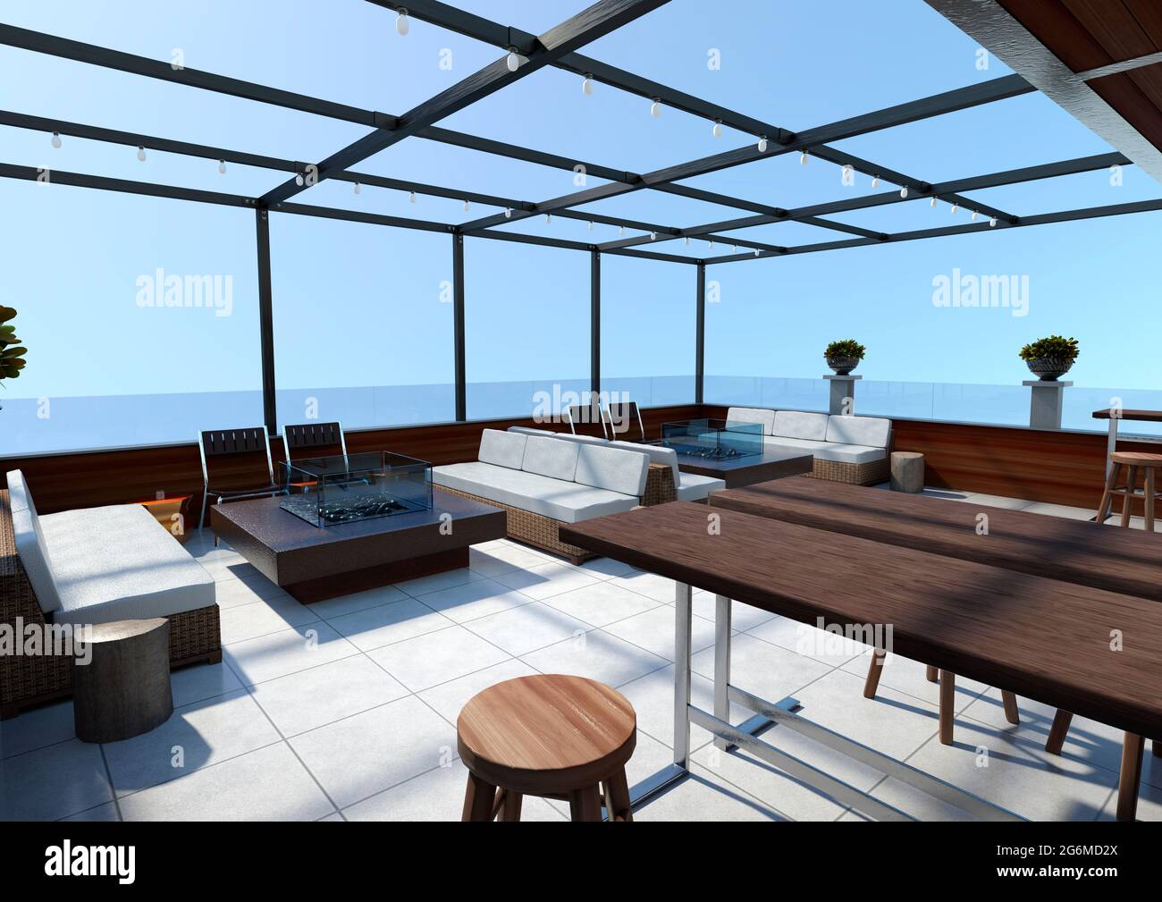 3d rendering restaurant terrace hi-res stock photography and images - Alamy