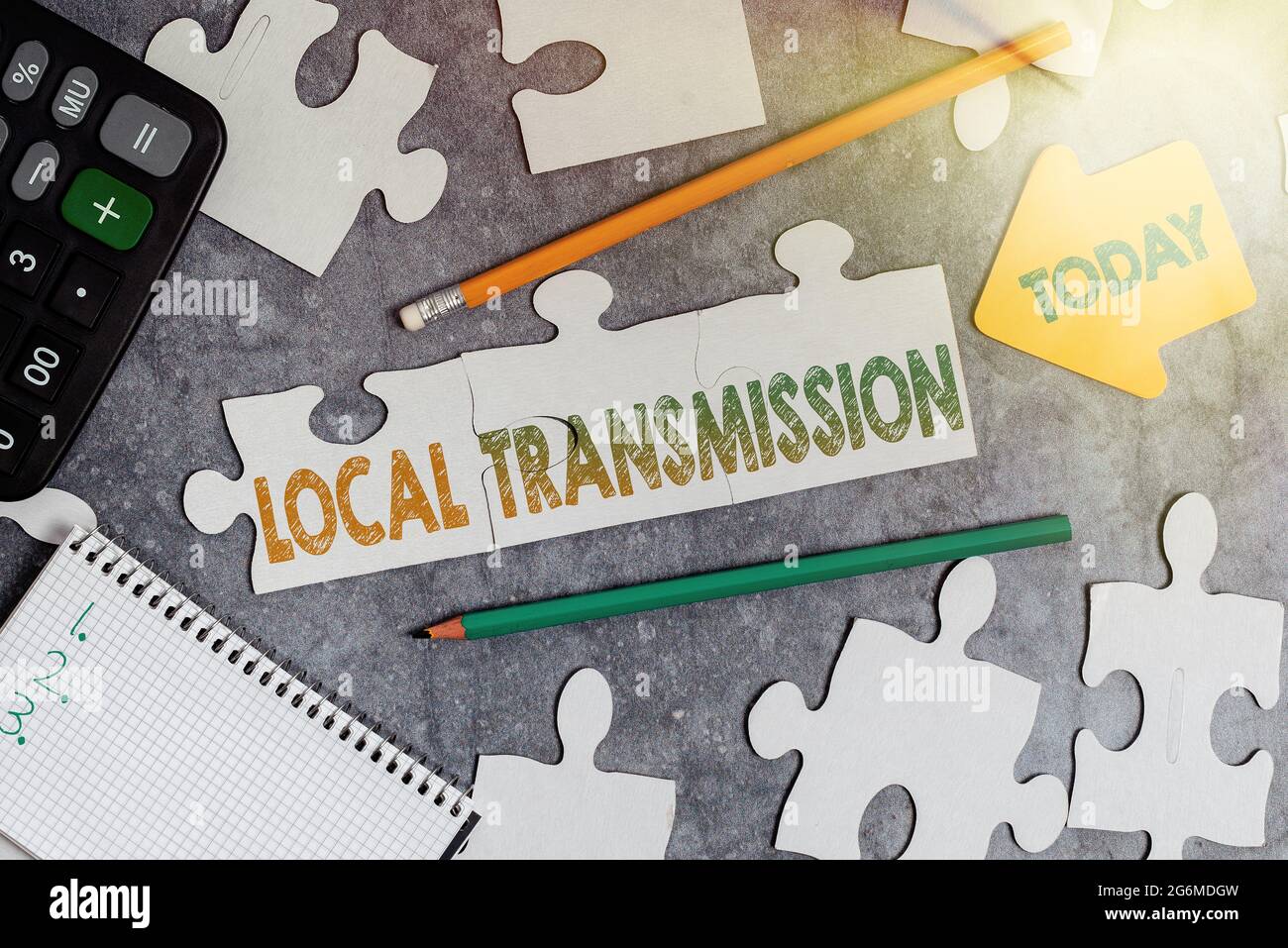 Text caption presenting Local Transmission. Concept meaning