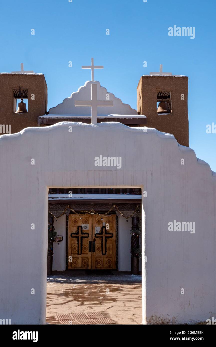 San geronimo church and taos mountains hires stock photography and