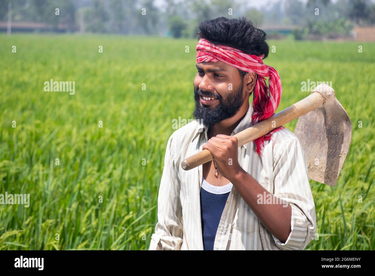 Indian farmer smiling in field hi-res stock photography and images - Alamy