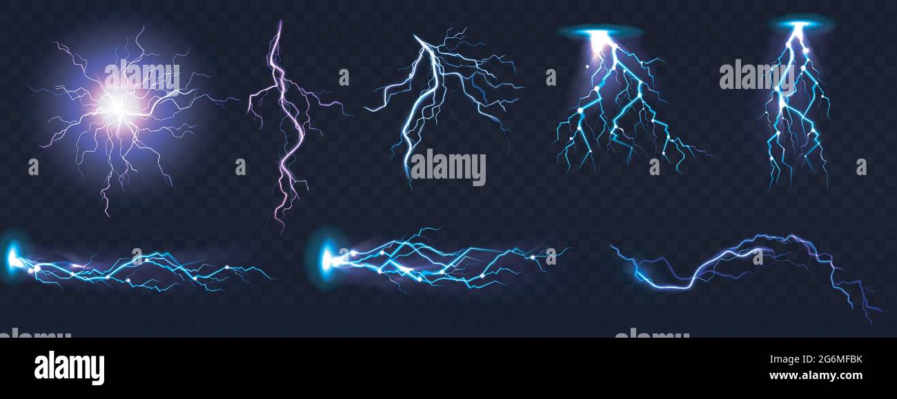Electric ball and lightning strike, impact place Stock Vector Image ...