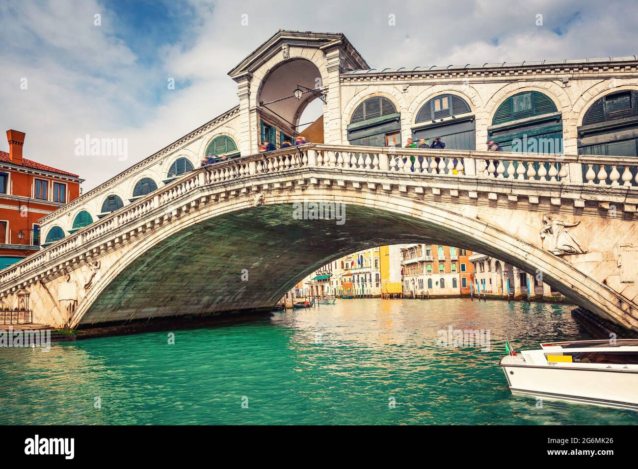Rialto bridge over Grand canal in Venice, Italy Stock Photo