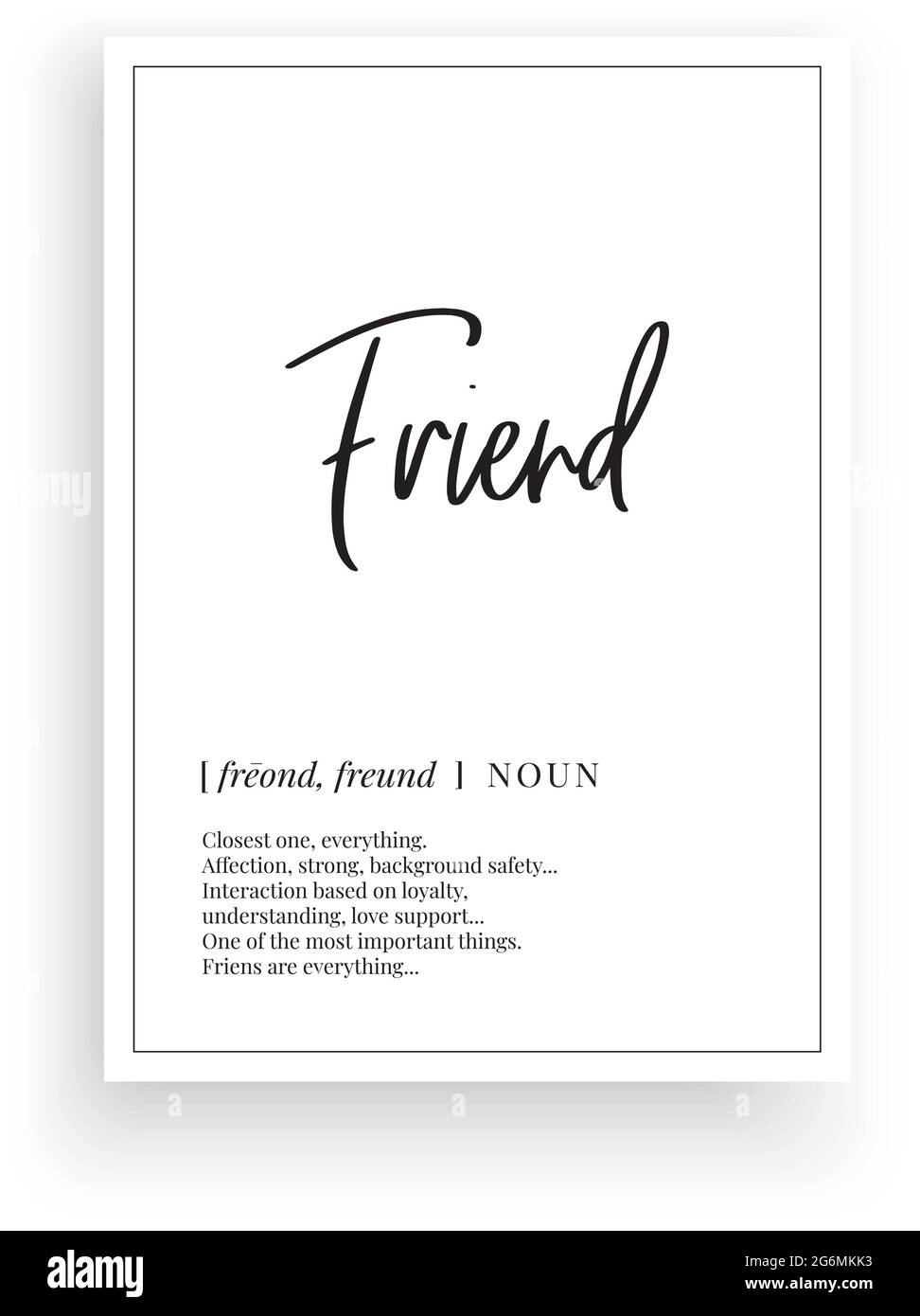 Friend definition, Minimalist poster design Stock Vector Image & Art Alamy