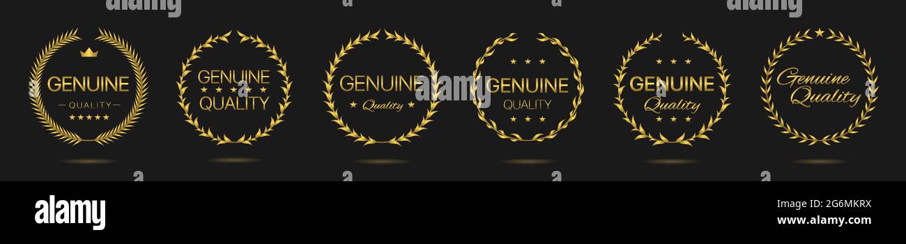 Genuine quality Golden laurel wreath label set Stock Vector Image & Art ...