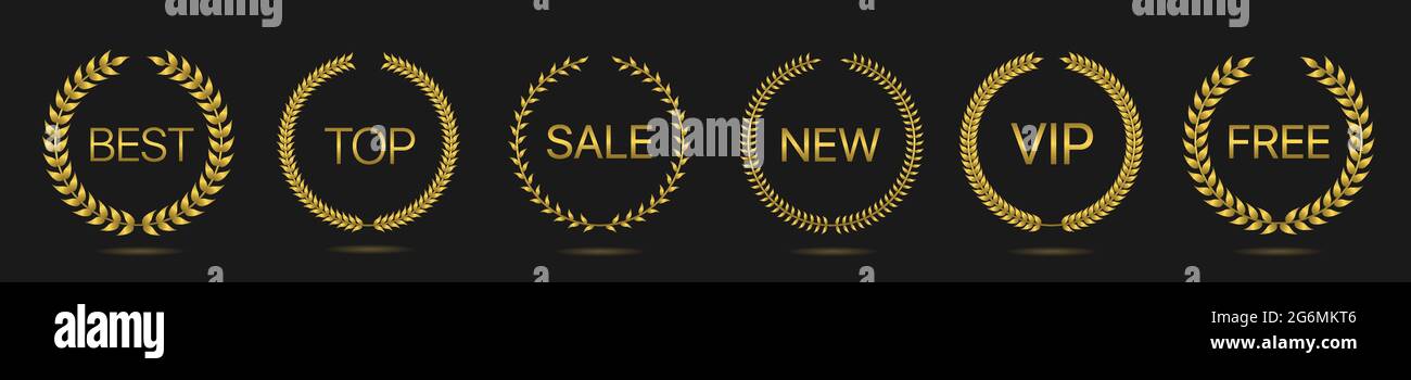 Best offer Golden laurel wreath label set Stock Vector Image & Art - Alamy