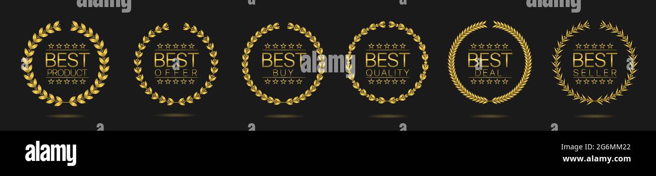 Best quality Golden laurel wreath label set Stock Vector Image & Art ...