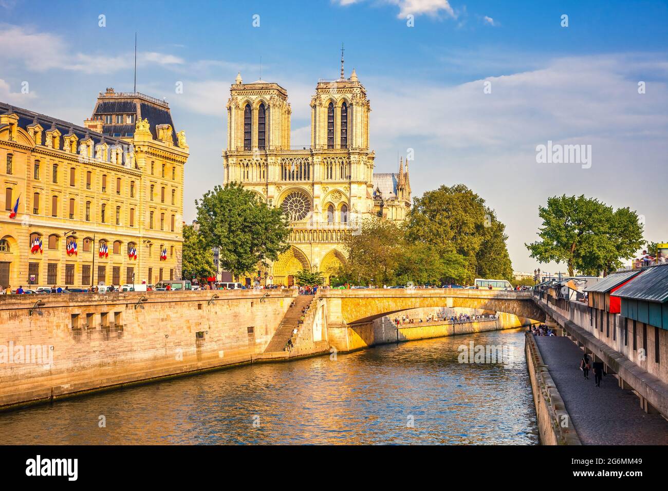 Siene river and Notre Dame de Paris in Paris, France Stock Photo