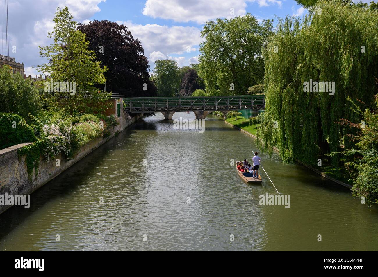 Punting on the River Cam in Cambridge, England. Stock Photo