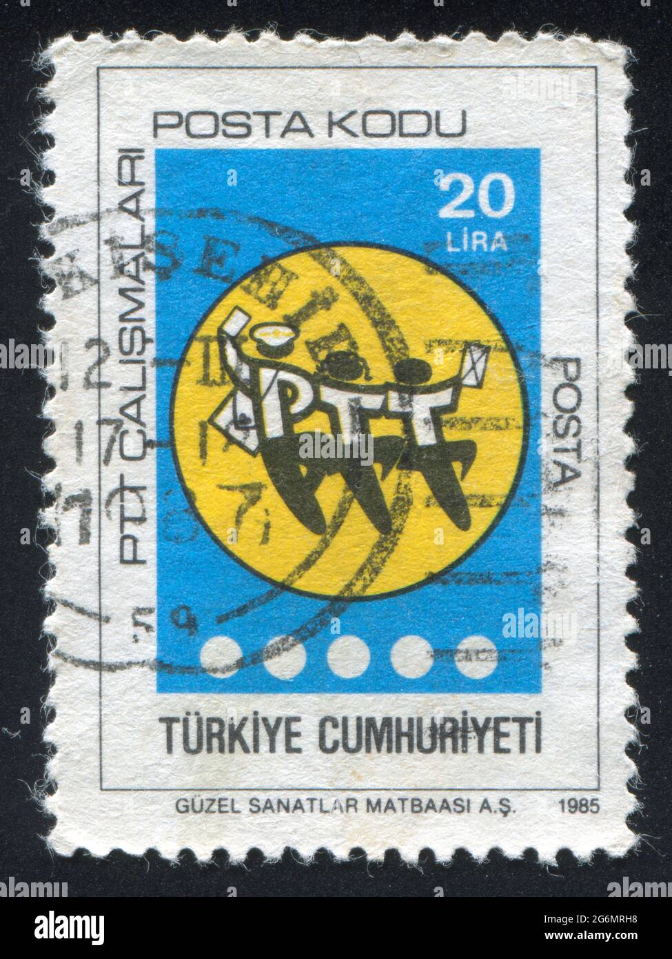 TURKEY CIRCA 1985 stamp printed by Turkey, shows postal code