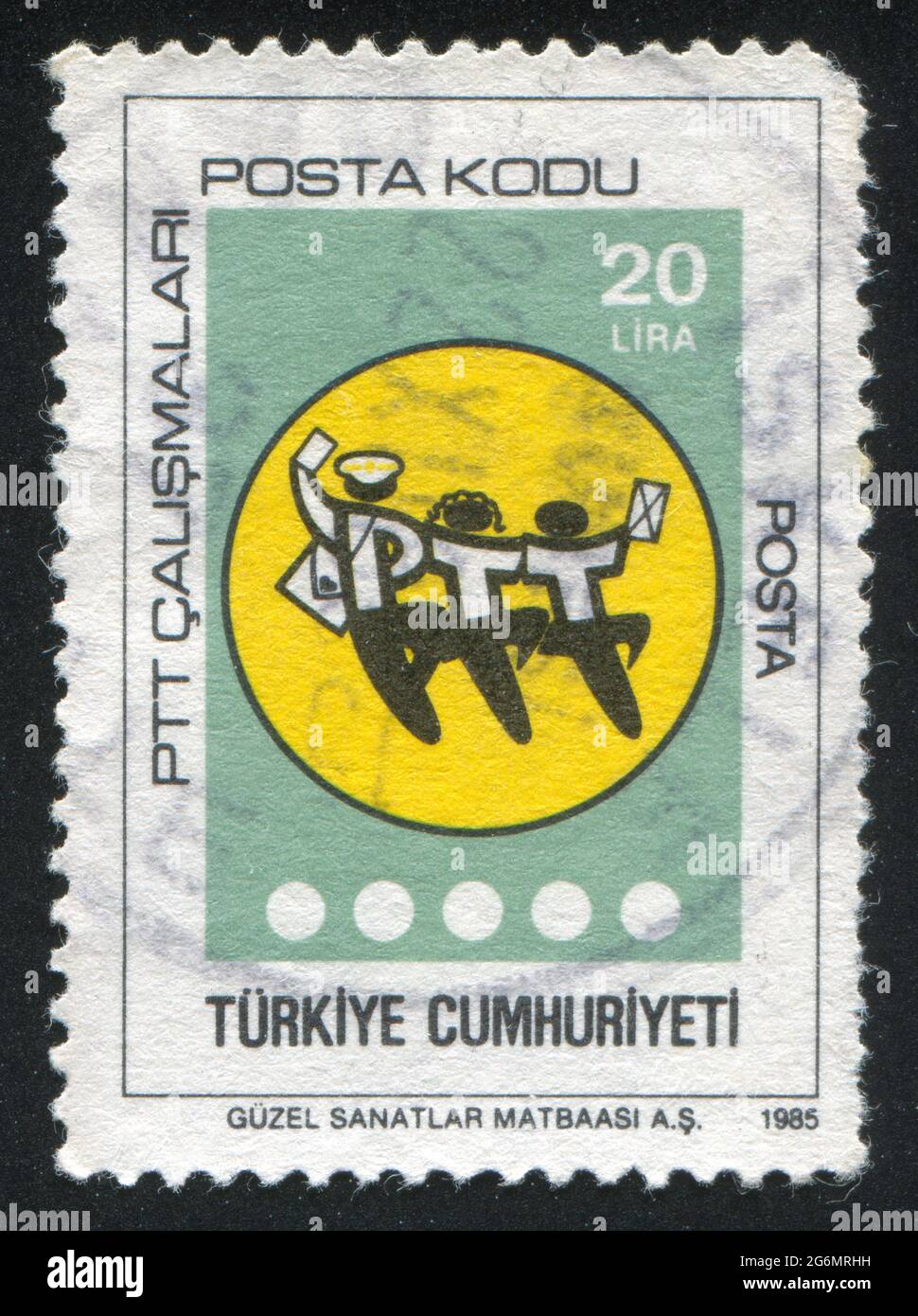 TURKEY CIRCA 1985 stamp printed by Turkey, shows postal code