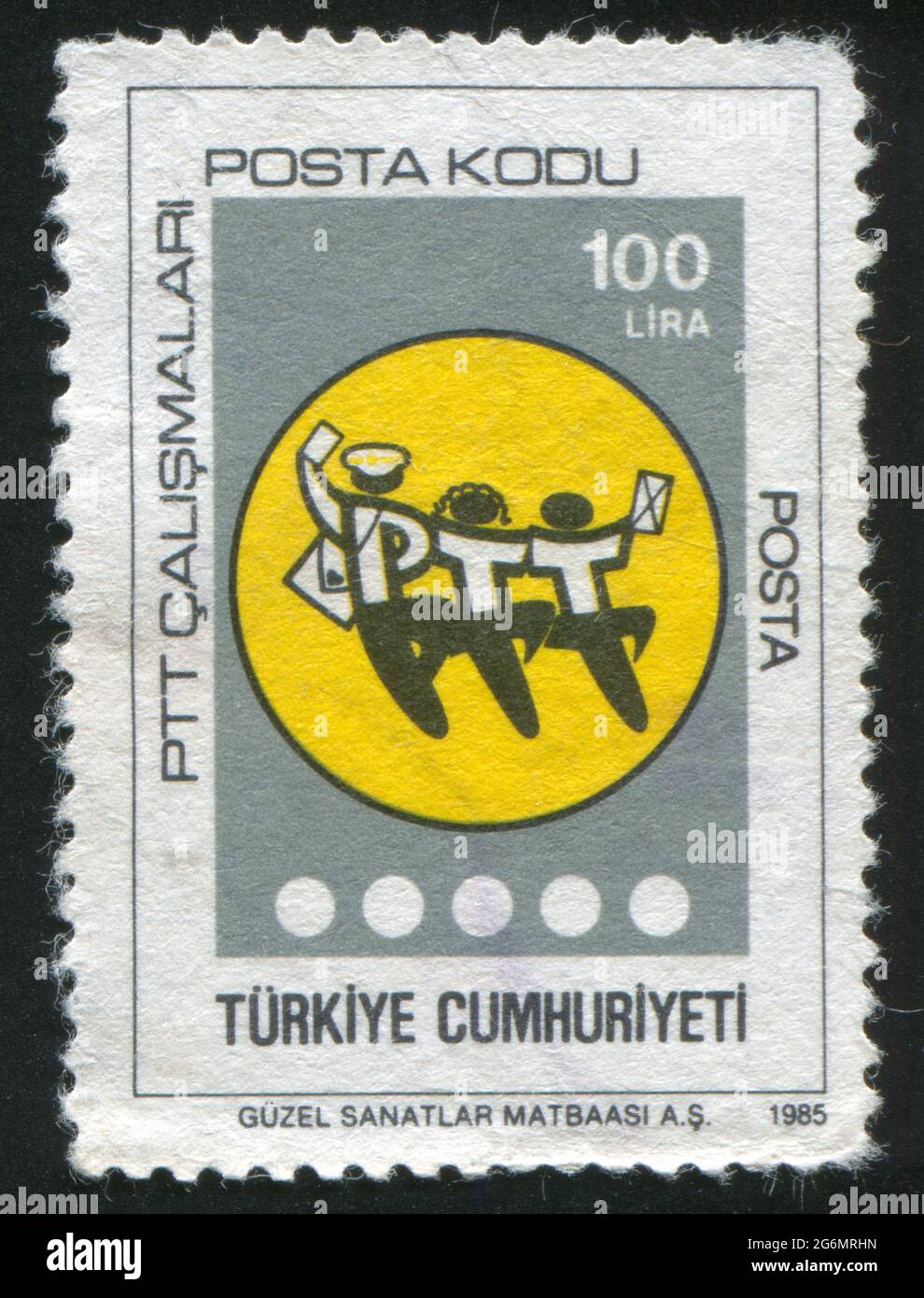 TURKEY CIRCA 1985 stamp printed by Turkey, shows postal code