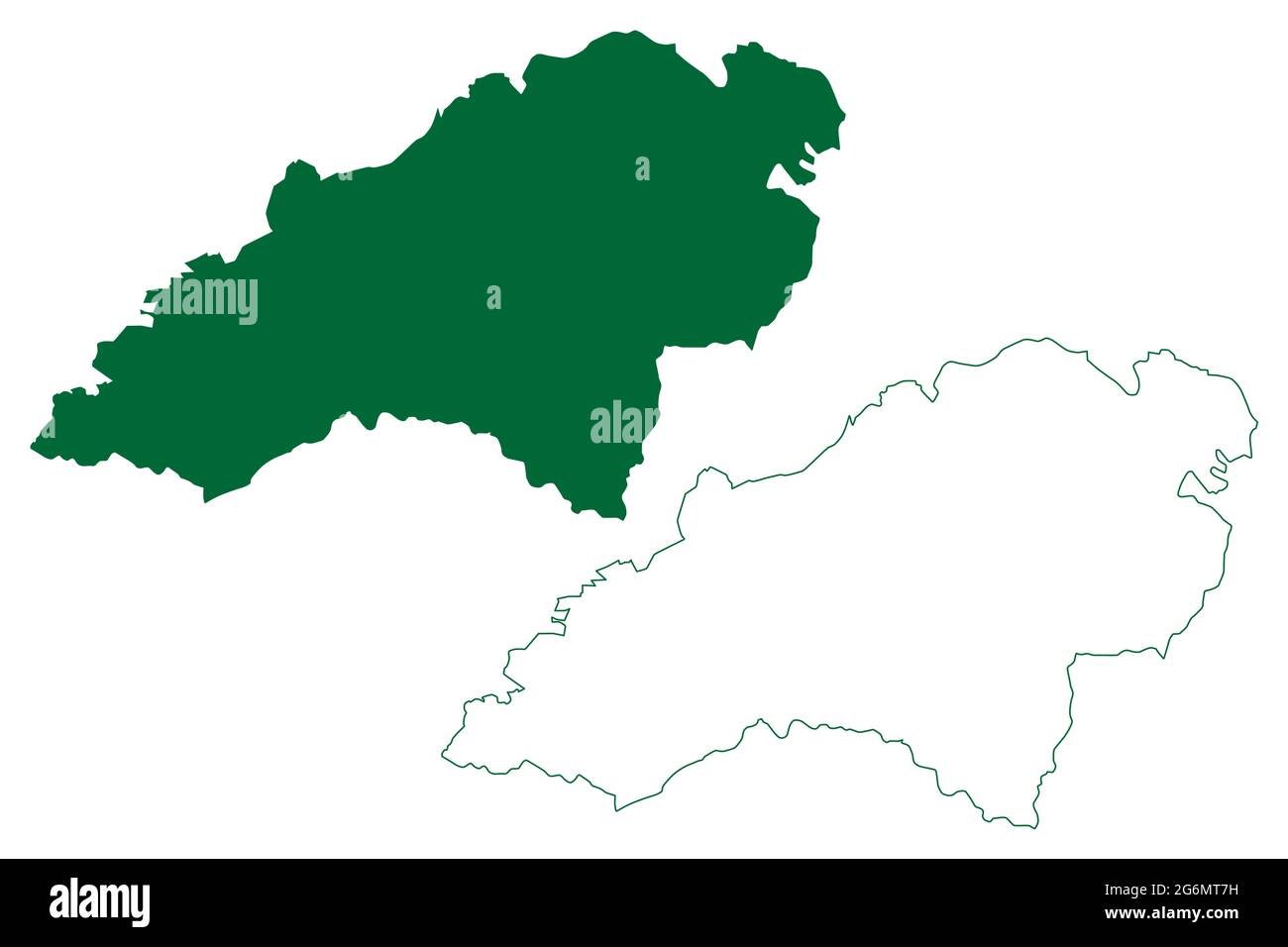 Firozpur district (Punjab State, Republic of India) map vector illustration, scribble sketch Ferozepur map Stock Vector