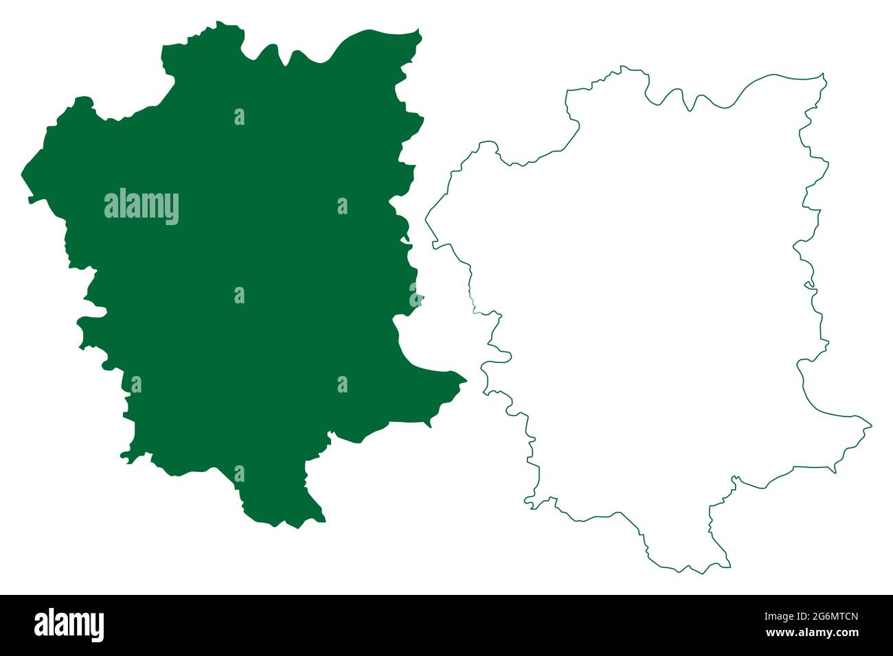 Barnala district (Punjab State, Republic of India) map vector illustration, scribble sketch Barnala map Stock Vector