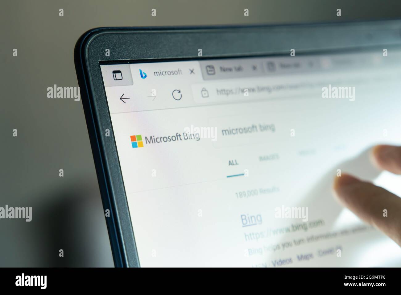 Bangkok, Thailand - June 29, 2021 : Microsoft Bing is a web search engine owned by Microsoft. Stock Photo