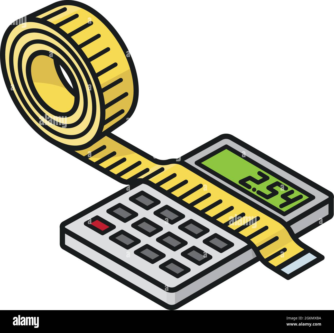 Tape measure and calculator isolated vector illustration for Metric  Conversion Day on December 23 Stock Vector Image & Art - Alamy