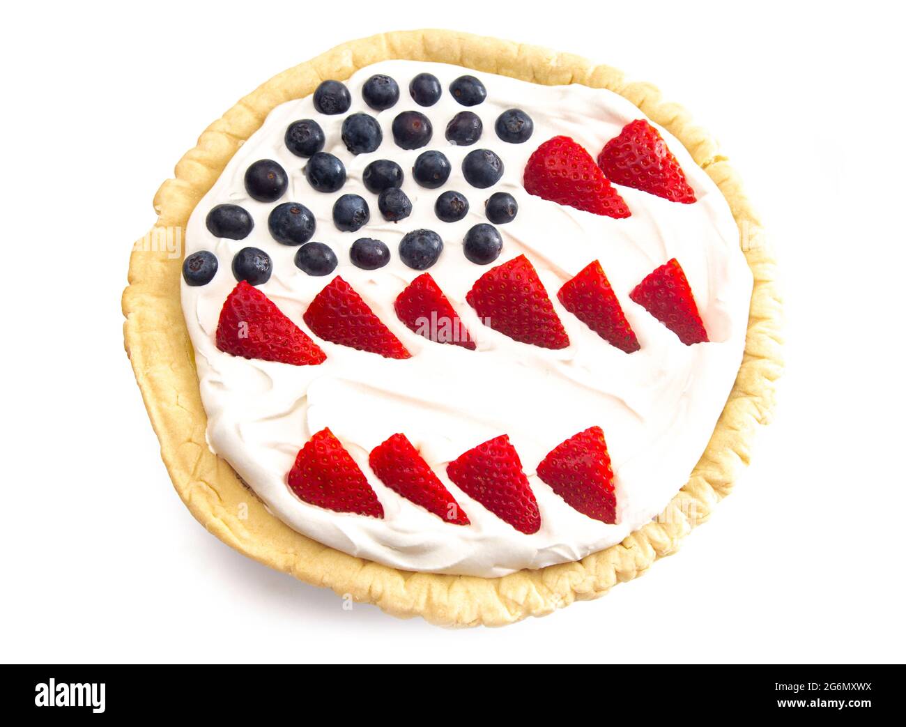 A Pie in the Shape of the American Flag for a Patriotic Celebration Stock Photo