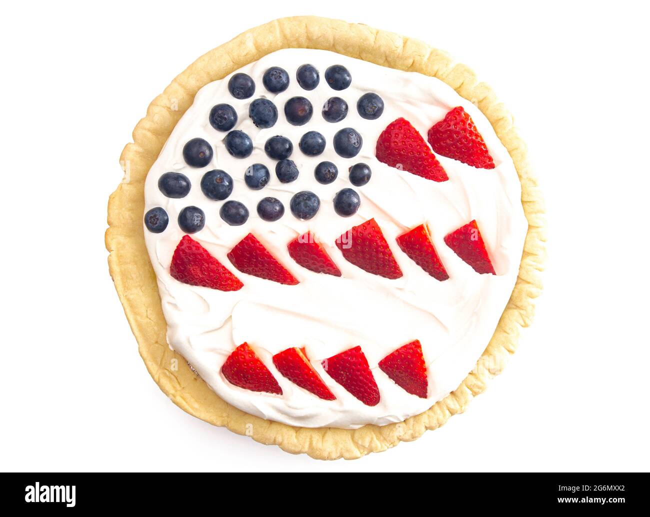 A Pie in the Shape of the American Flag for a Patriotic Celebration Stock Photo