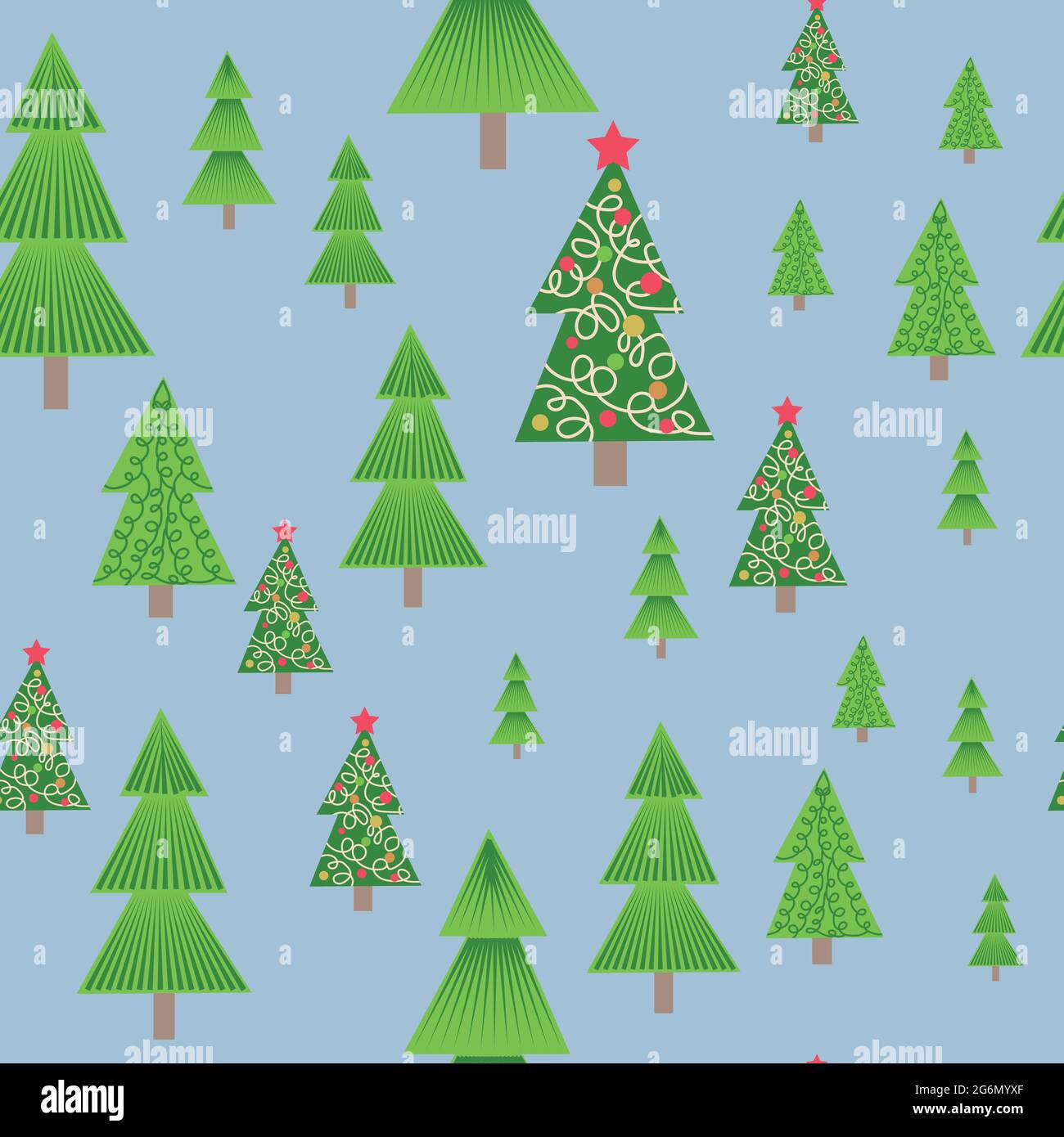 christmas tree seamless pattern. Winter forest, pine trees and ...
