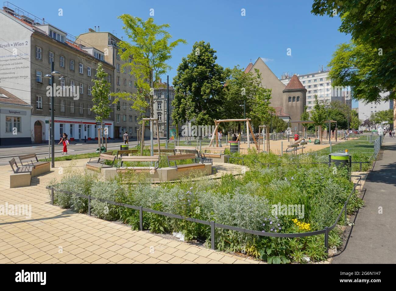 Wien, Park Am Tabor // Vienna, Am Tabor Park Stock Photo - Alamy