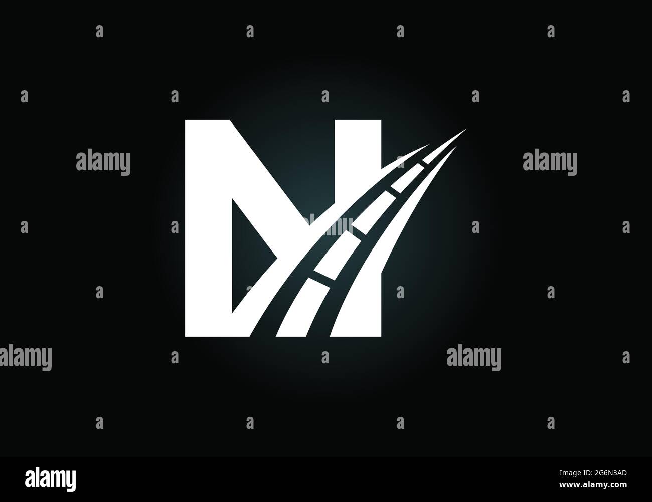 Letter N with road logo sing. The creative design concept for highway ...