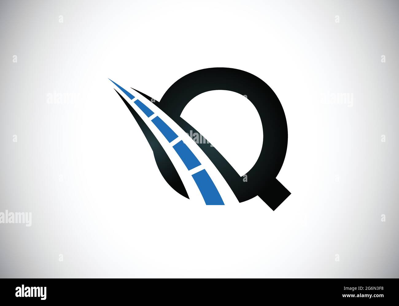 Letter Q with road logo sing. The creative design concept for highway ...