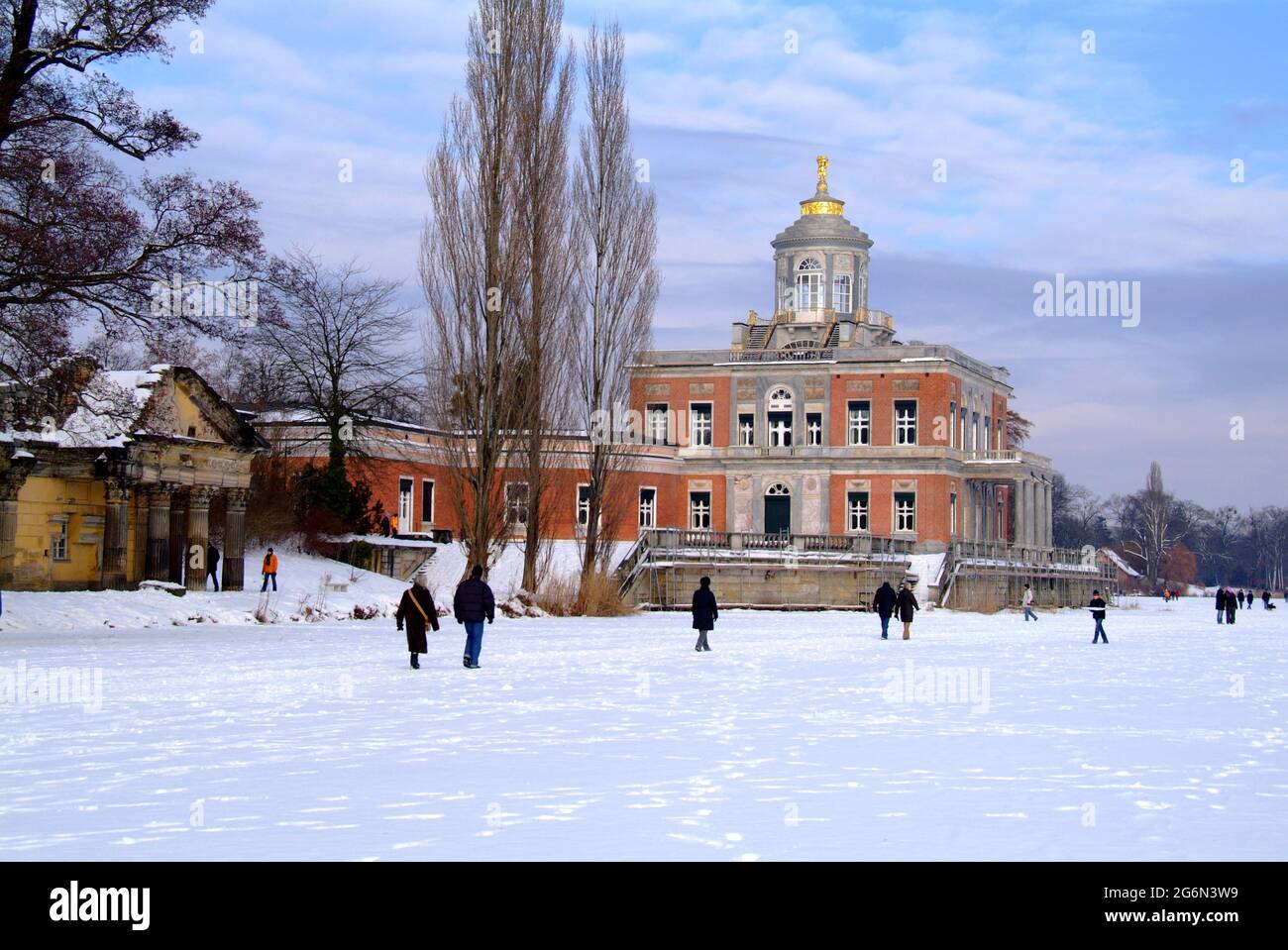 Snow covered Marmorpalais in the New Garden, Potsdam Stock Photo Alamy