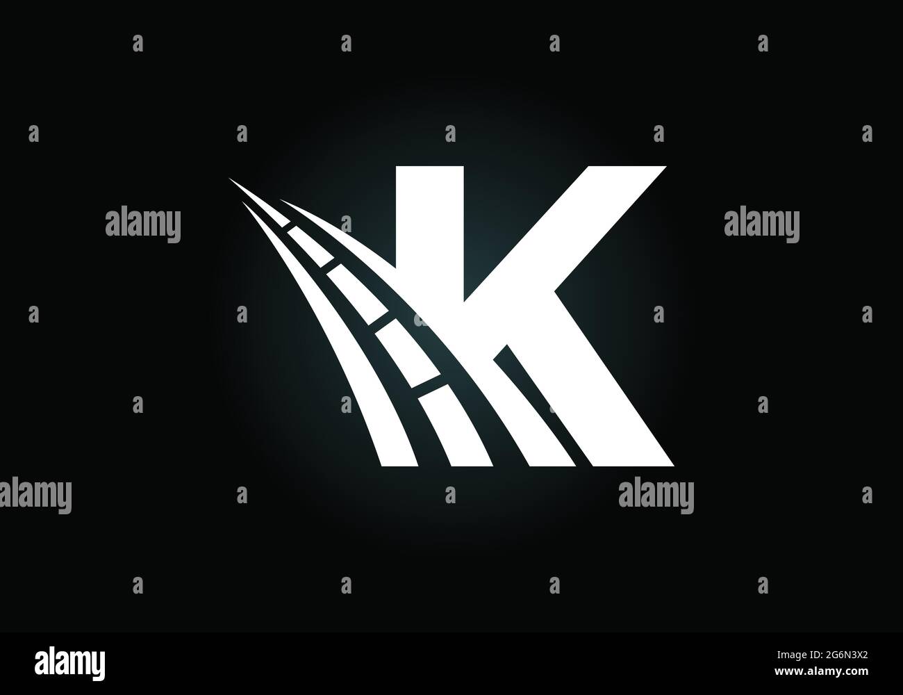 Letter K with road logo sing. The creative design concept for highway ...