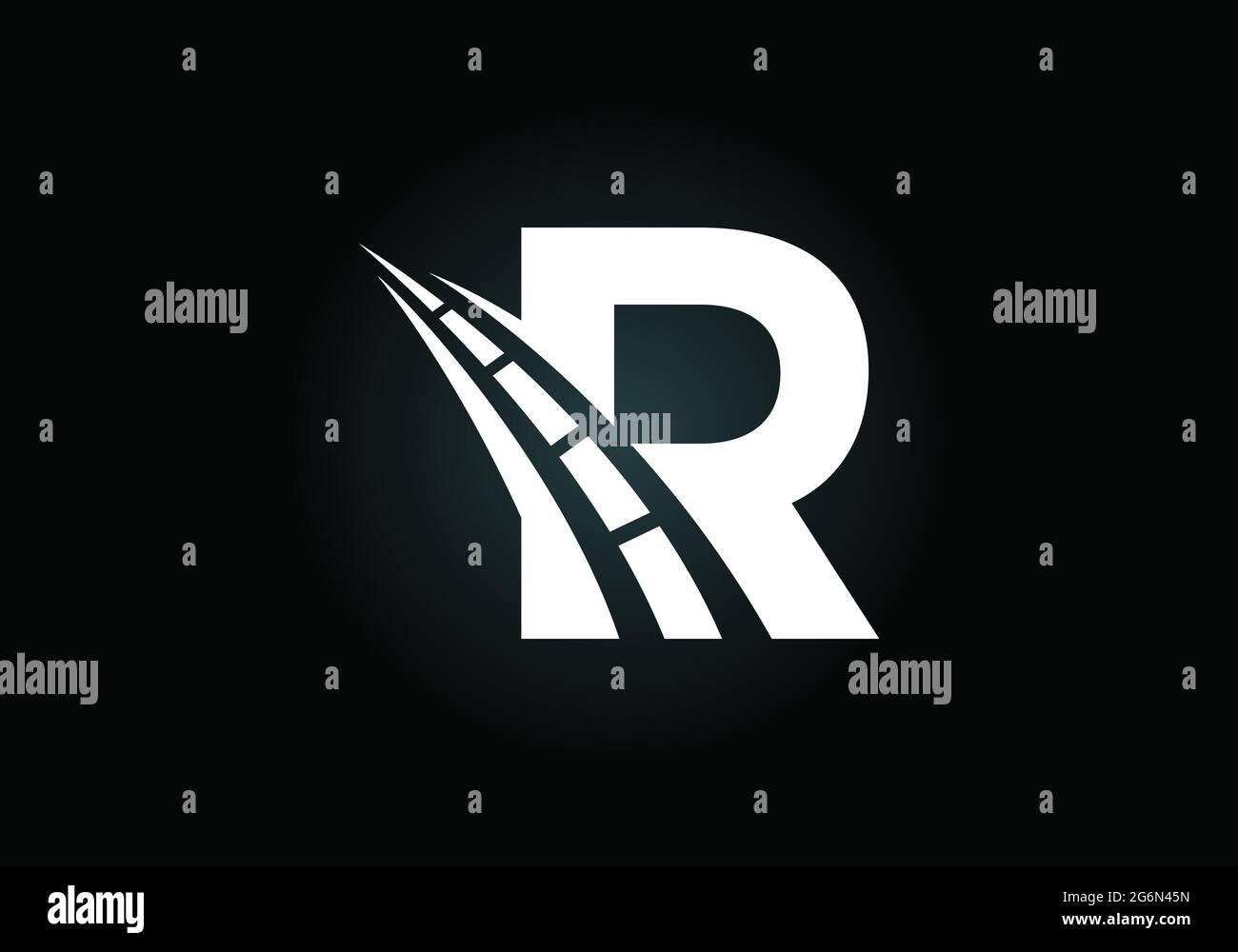 Letter R with road logo sing. The creative design concept for highway ...