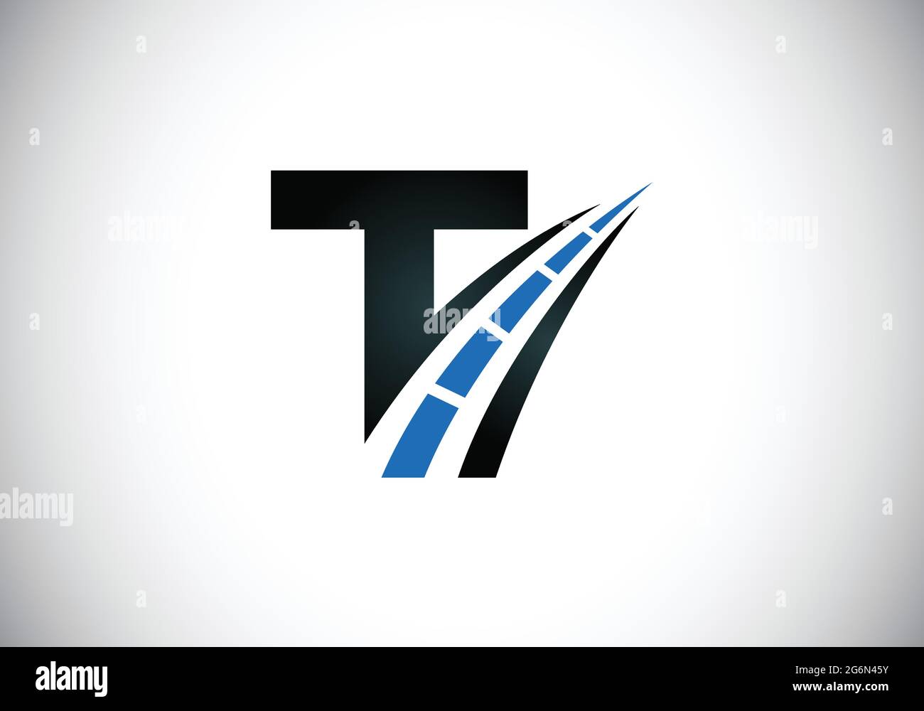 Letter T with road logo sing. The creative design concept for highway ...
