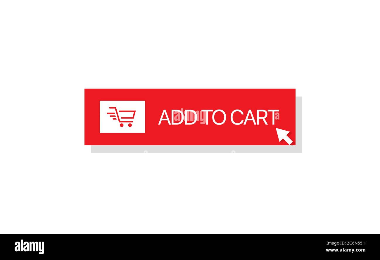 Add to cart button Shopping cart icon Flat design Stock Vector