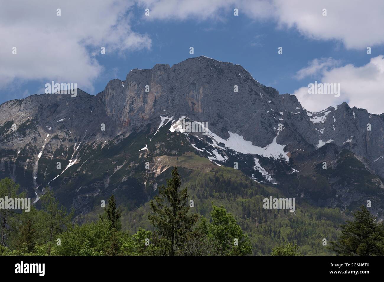 View of Berchtesgadener Hochthron mountain, Berchtesgaden, Bavaria, Germany Stock Photo