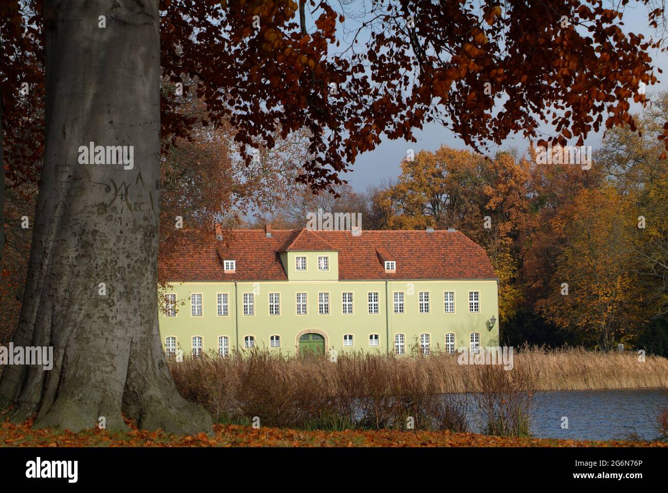 The Green House in Potsdam, New Garden in autumn Stock Photo