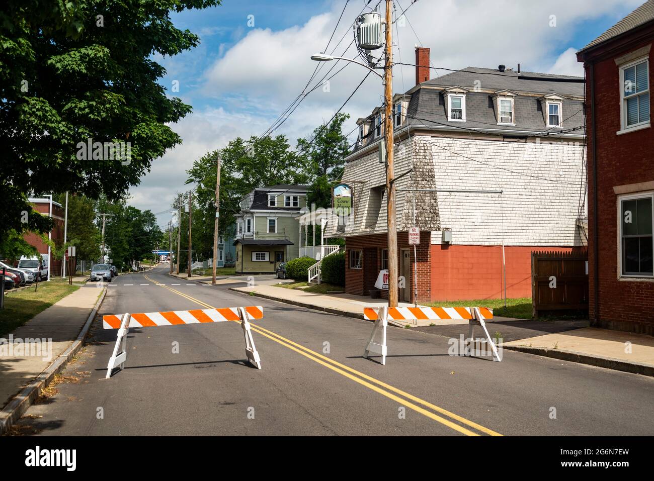 SACO, MAINE JUNE 26, 2021 The historic brick buildings downtown Saco