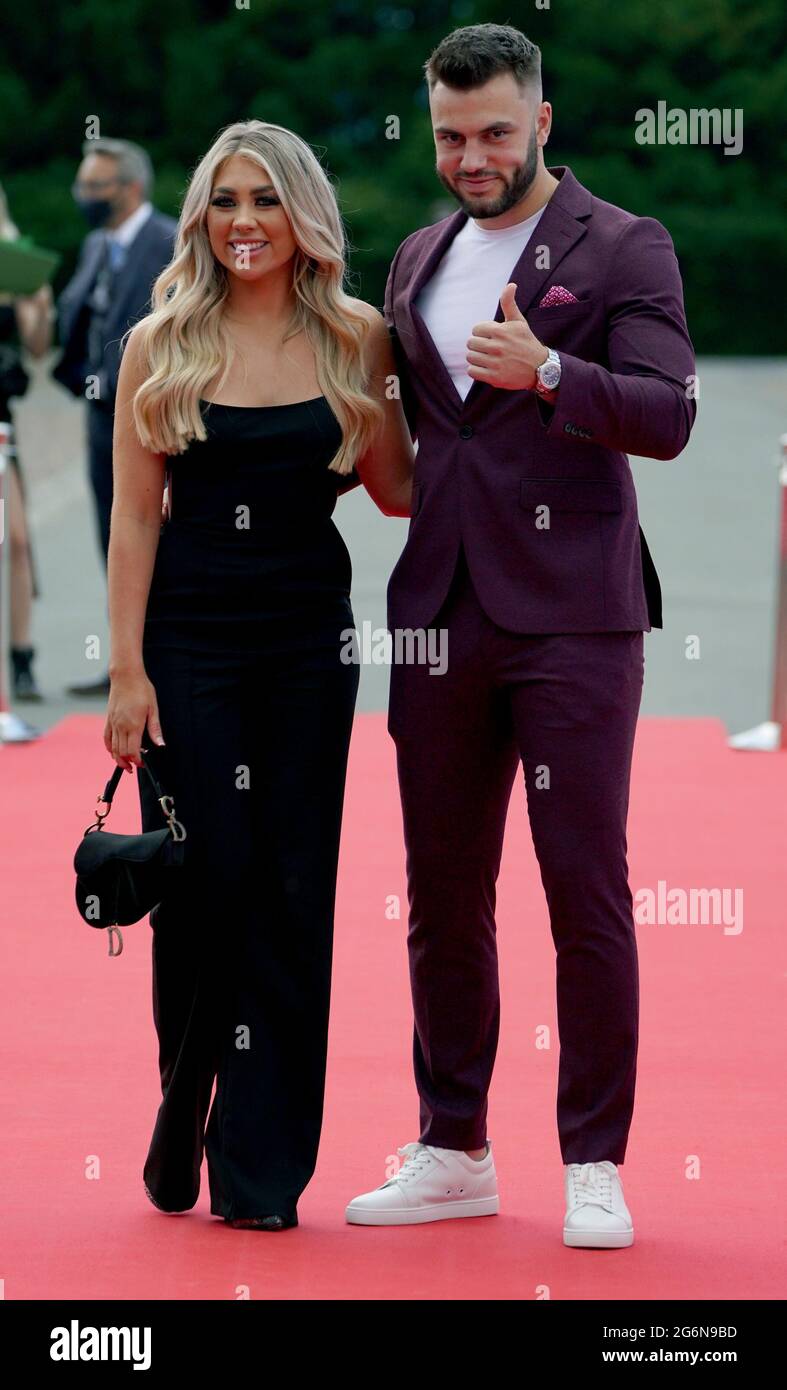 Love Island's Paige Turley and Finley Tapp arrive for the Pride of ...